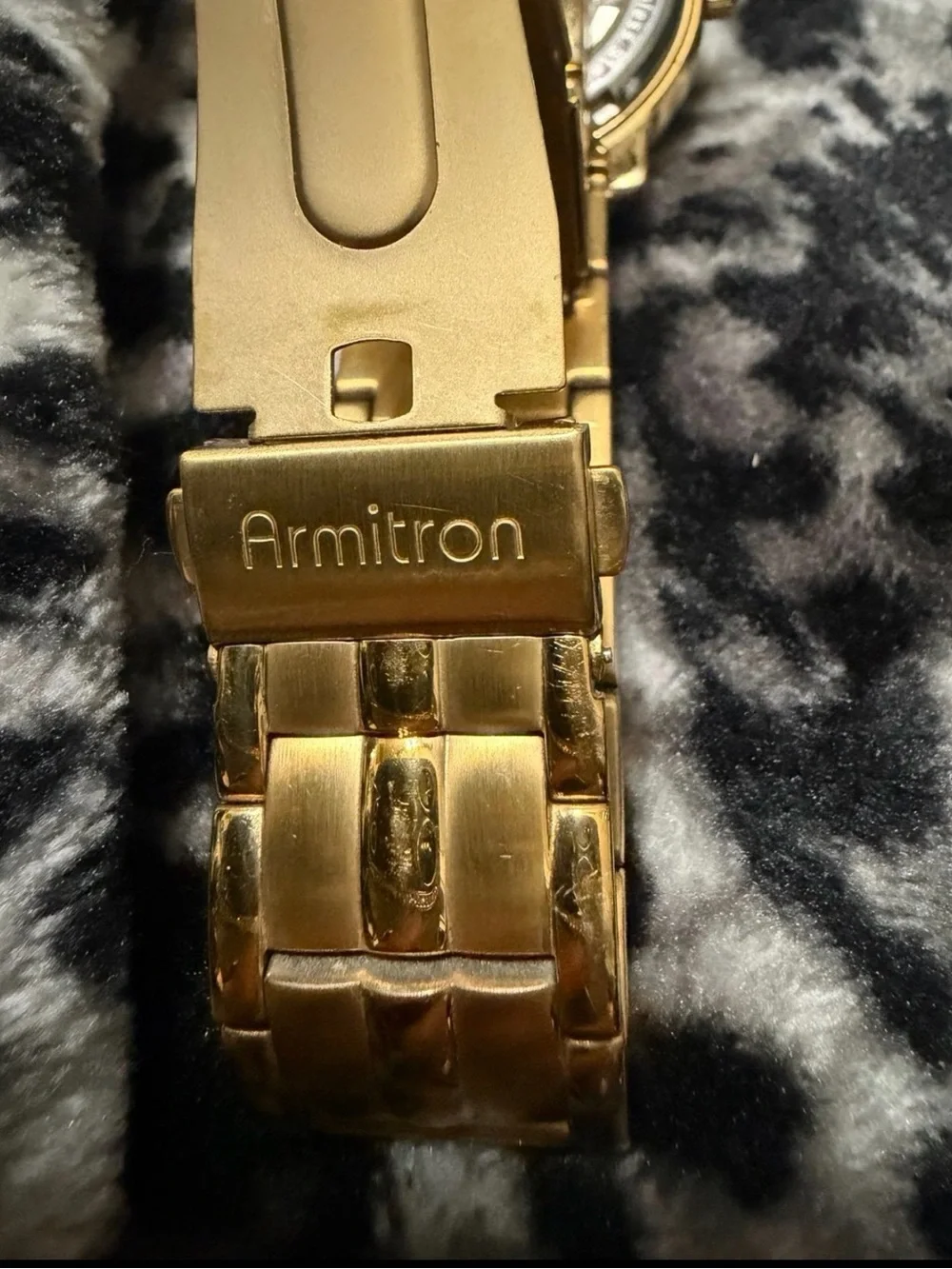 Armitron Gold-Tone Automatic Skeleton Watch with Crystal Bezel